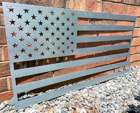 Metal American Flags