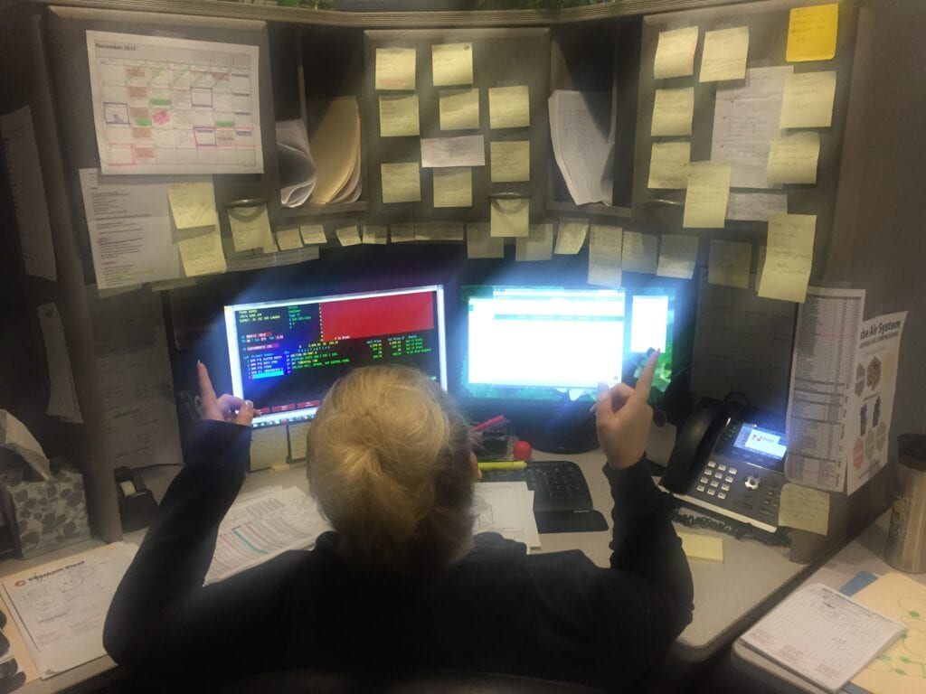 Jennifer at her desk