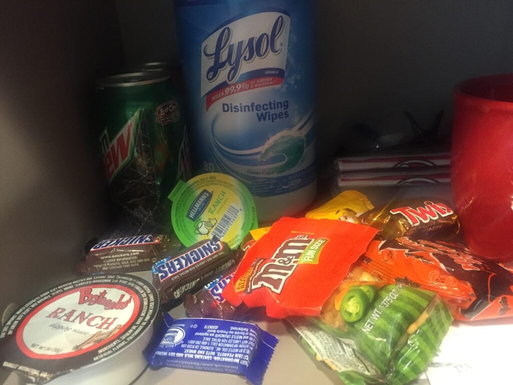 Angie's snack stash