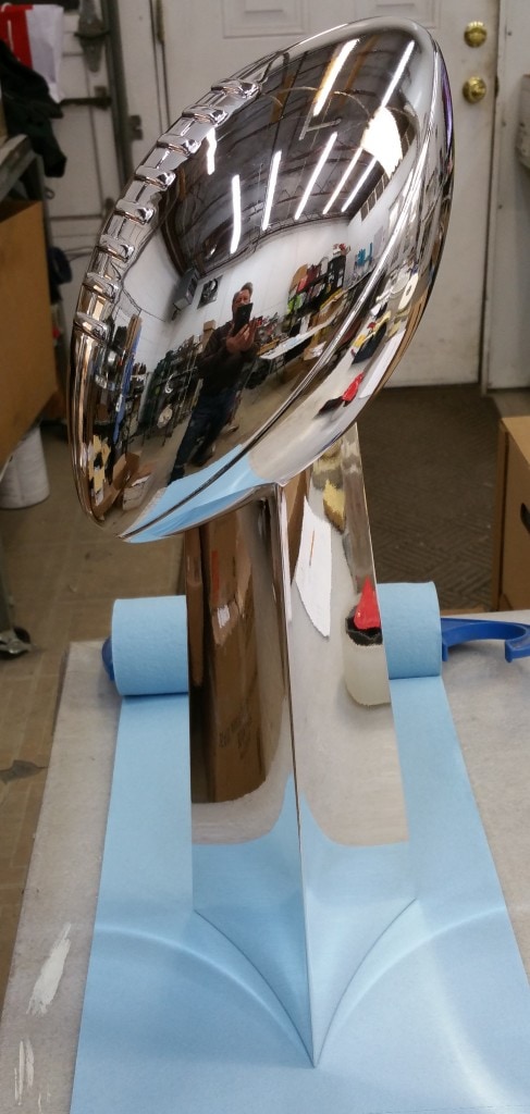 Silver Chromed Football Trophy